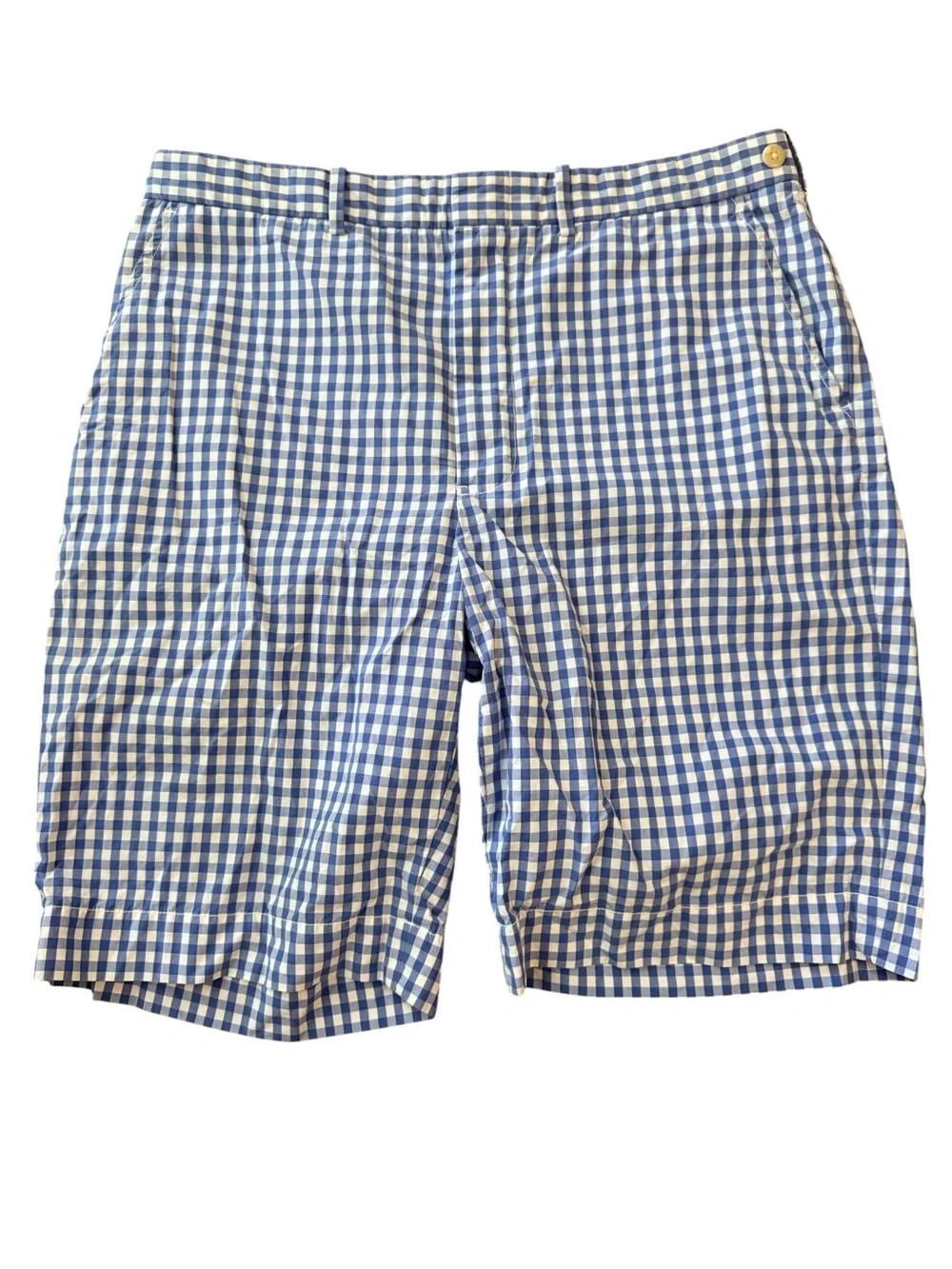 Polo by Ralph Lauren Blue White Gingham Check Shorts Men Size 34 Cotton Classic